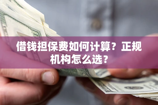 济南借钱担保费如何计算？正规机构怎么选？