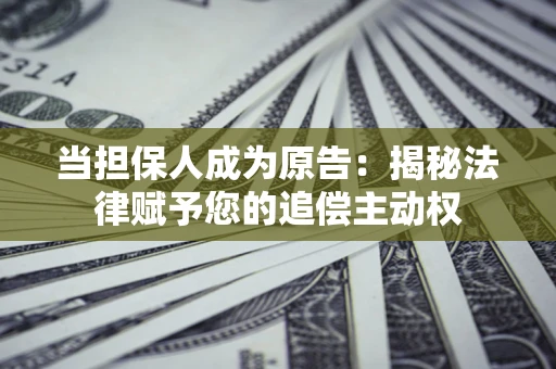 济南当担保人成为原告：揭秘法律赋予您的追偿主动权
